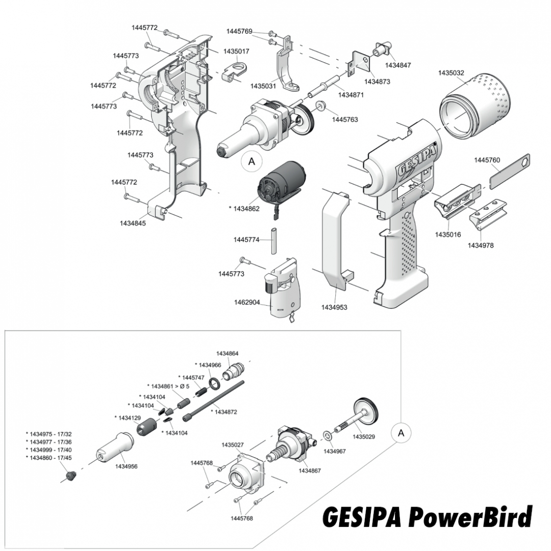 Запасные части для заклёпочника Gesipa Powerbird